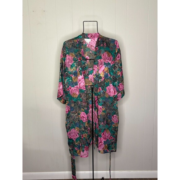 Vintage Inner Most Shorts Cami Tank Pajamas Robe Set PJs‎ Floral Lingerie Size M - Picture 12 of 16